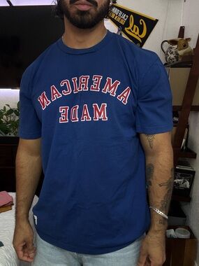 American Giant Navy 'American Made' Graphic Tee